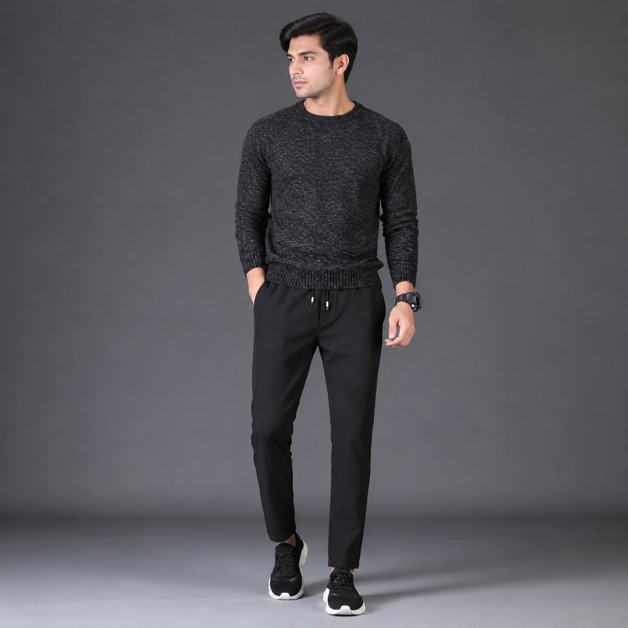 Knitted Tapered Sweat Pants