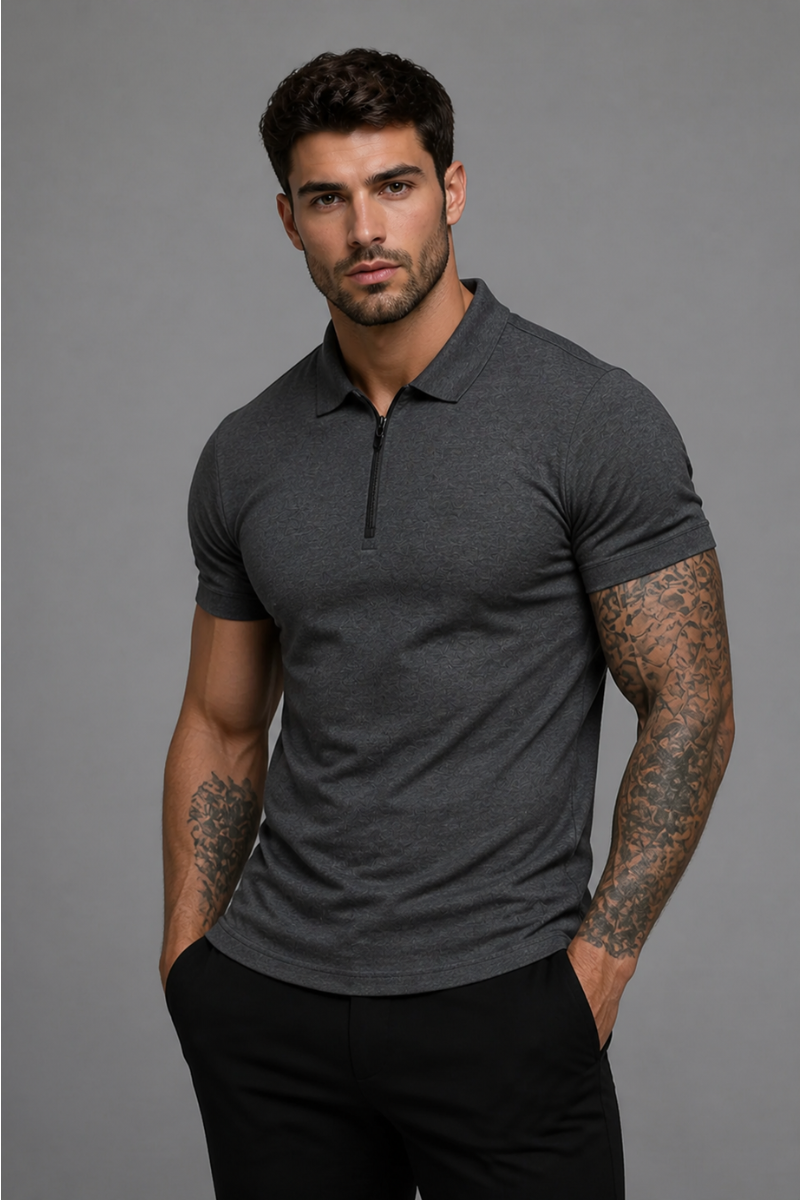 Athletic Zip Polo