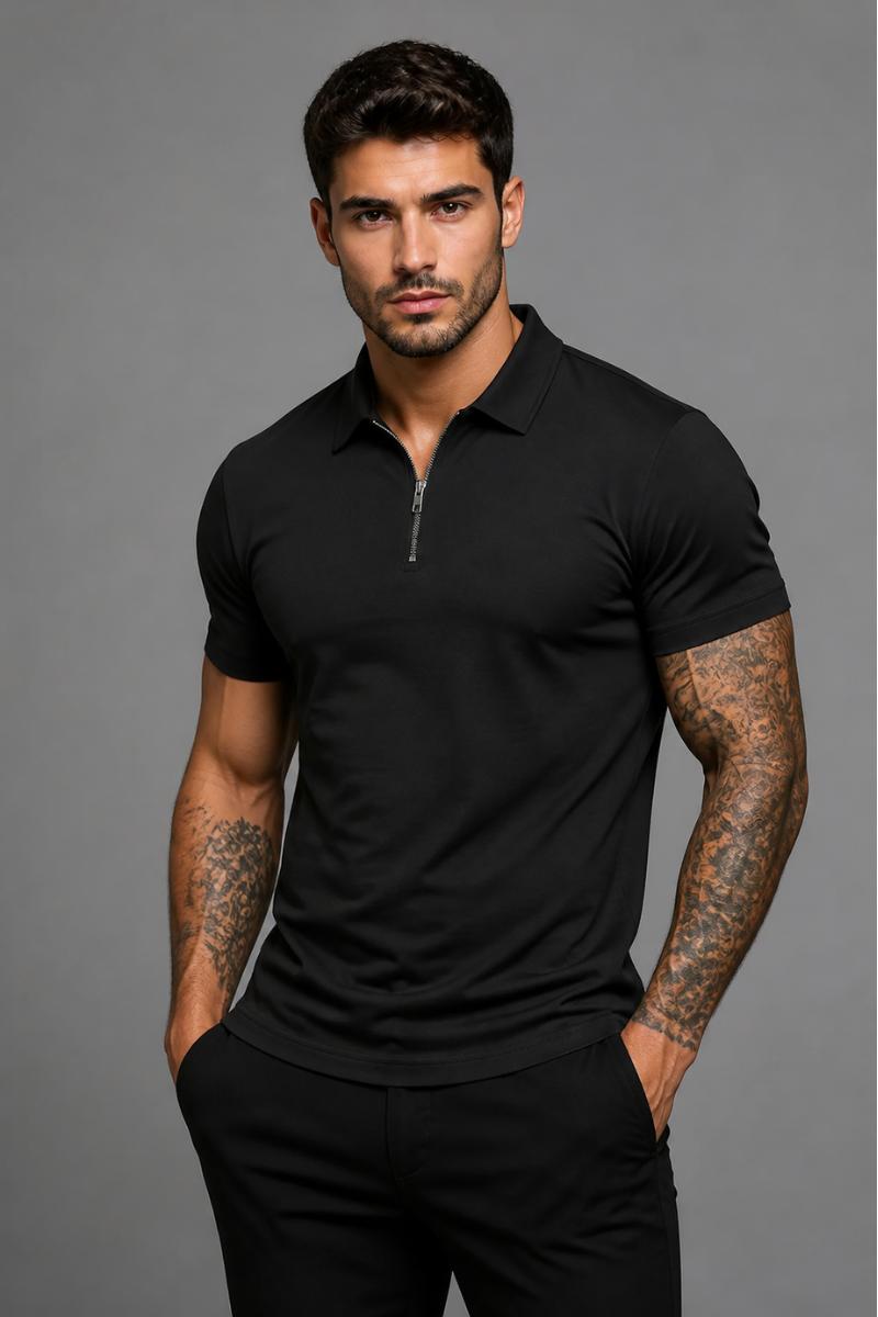 Athletic Zip Polo