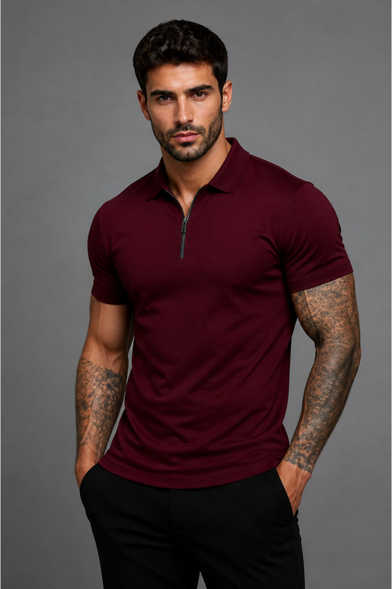 Athletic Zip Polo