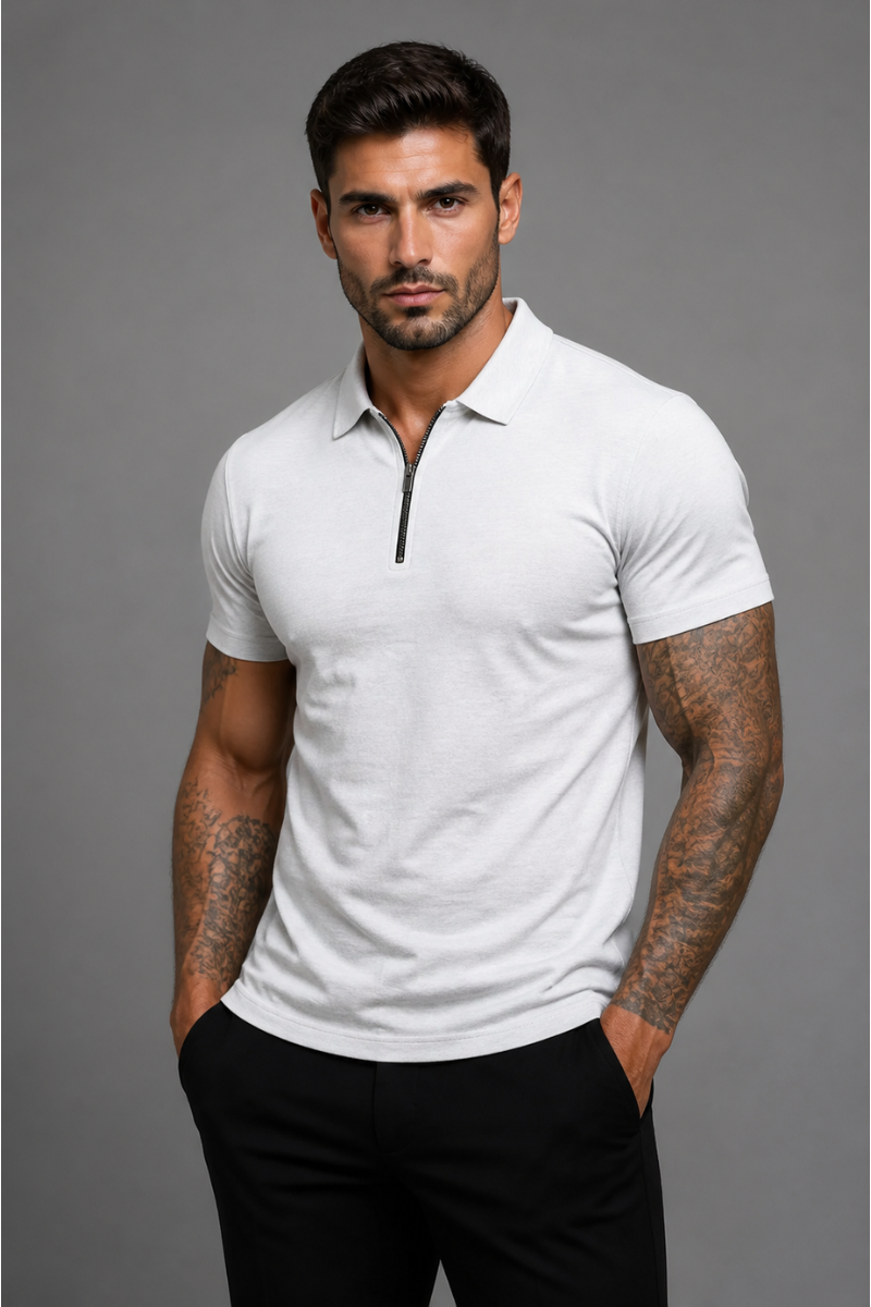 Athletic Zip Polo