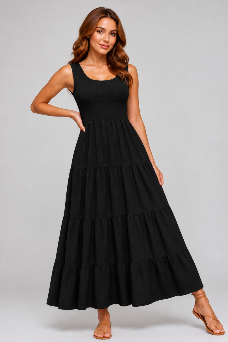 Tiered A-Line Maxi Dress