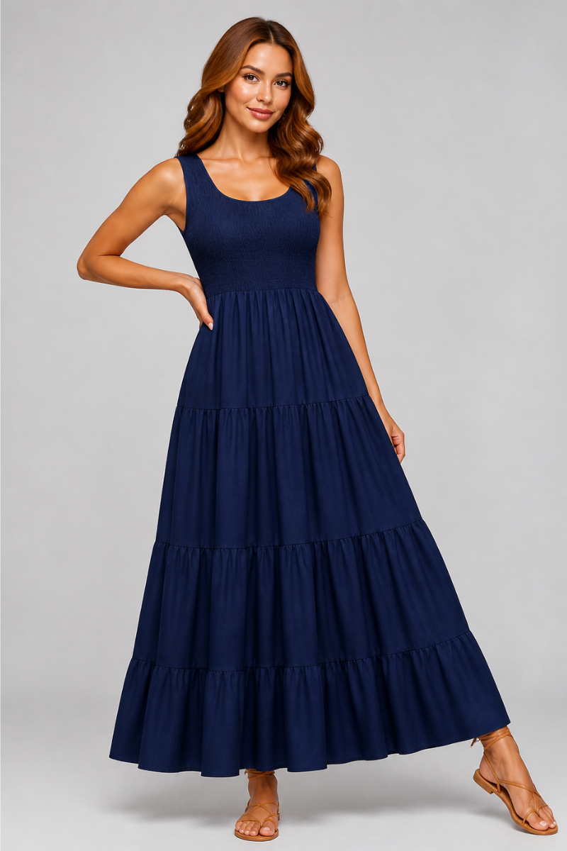 Tiered A-Line Maxi Dress