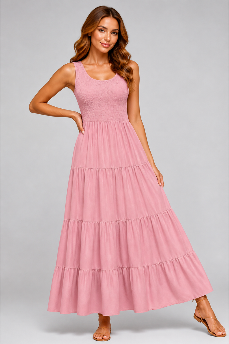 Tiered A-Line Maxi Dress