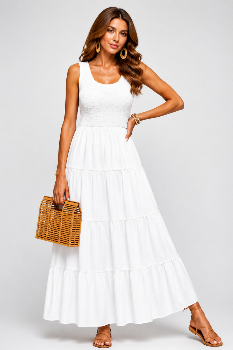 Tiered A-Line Maxi Dress