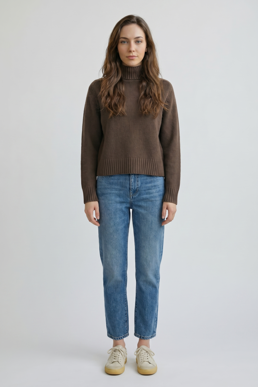 Retro High-Waist Slim Straight Jeans