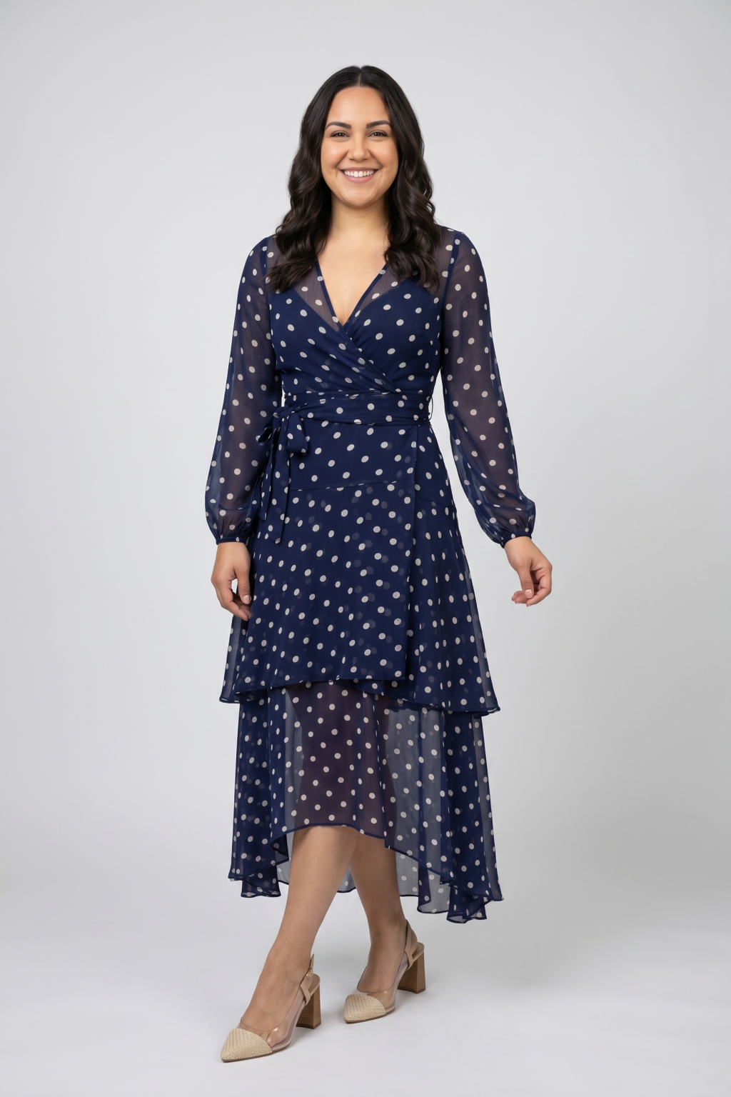 Capri Dot Chiffon Dress