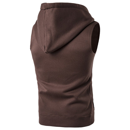 Zip-Up Sleeveless Hoodie