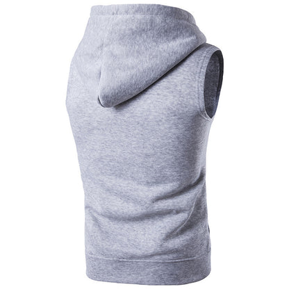 Zip-Up Sleeveless Hoodie