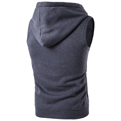 Zip-Up Sleeveless Hoodie