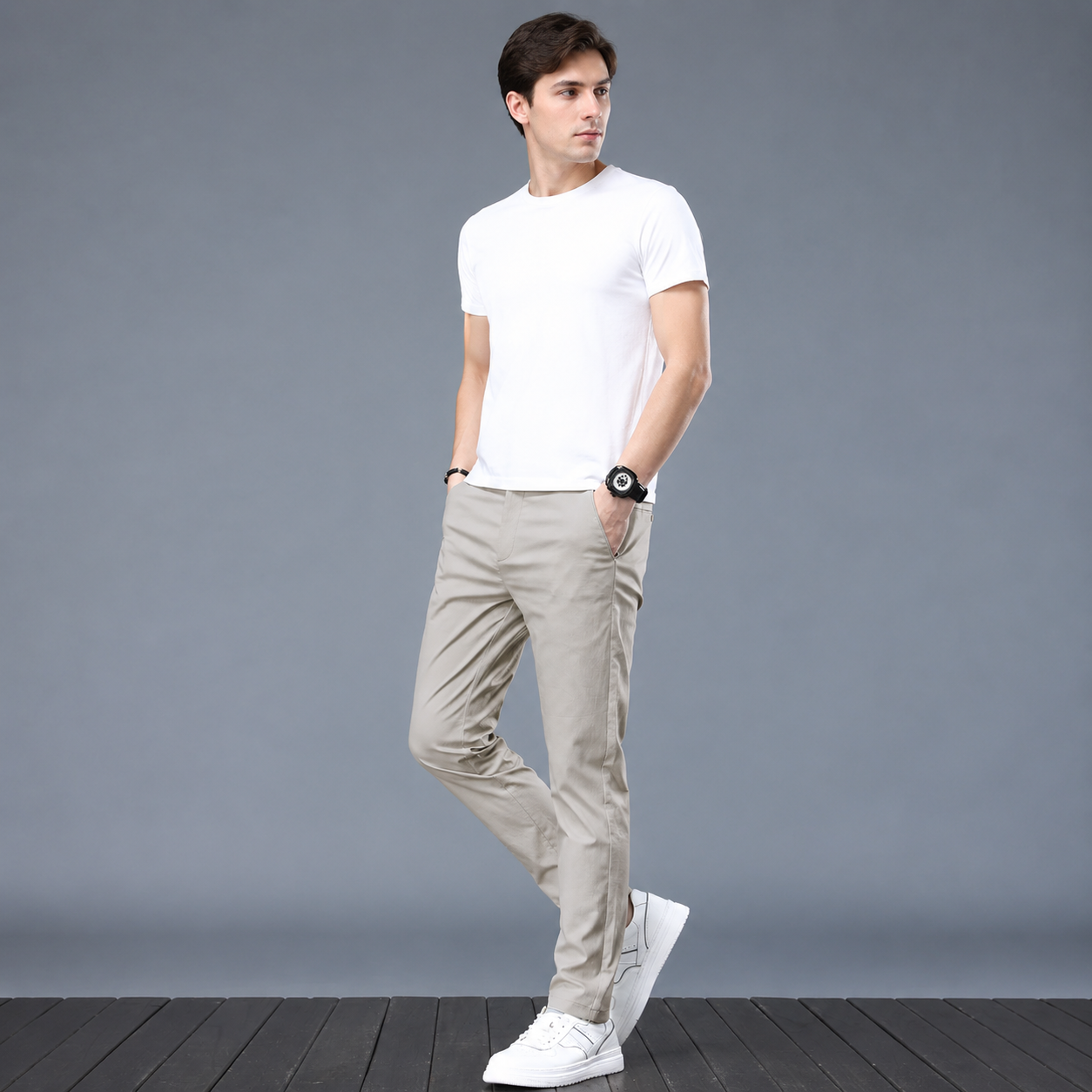 Slim Stretch Casual Trousers