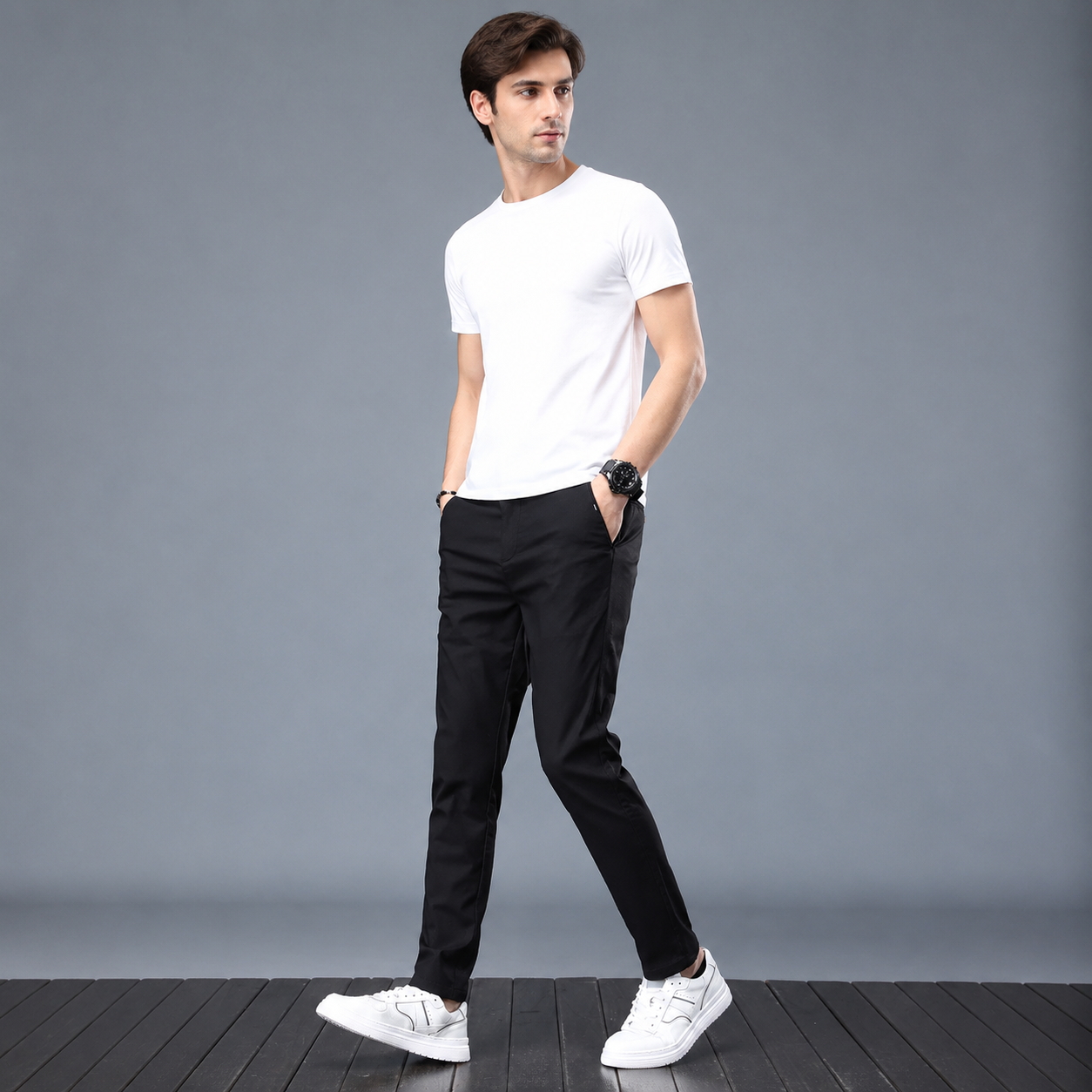 Slim Stretch Casual Trousers
