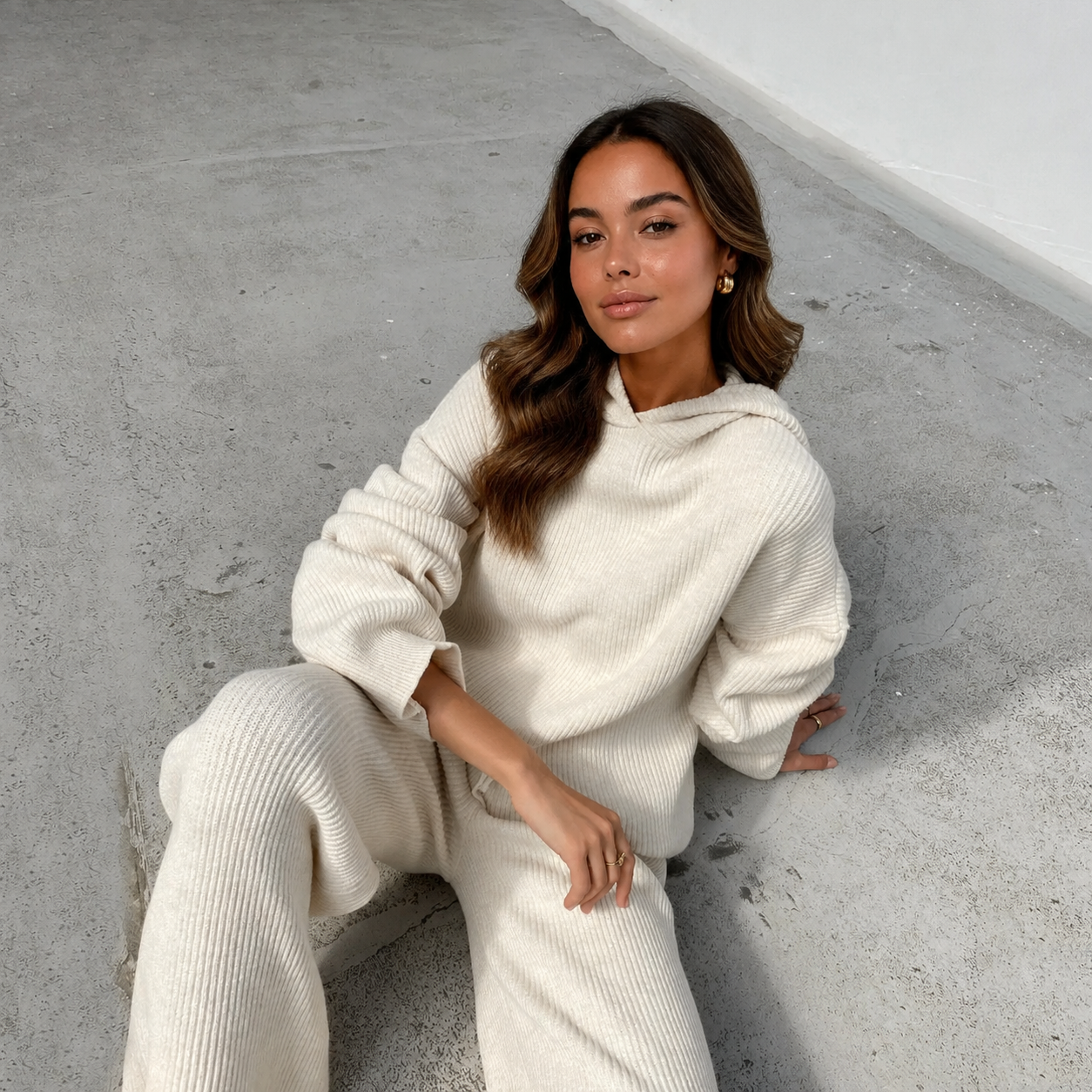 Knit Hoodie Set