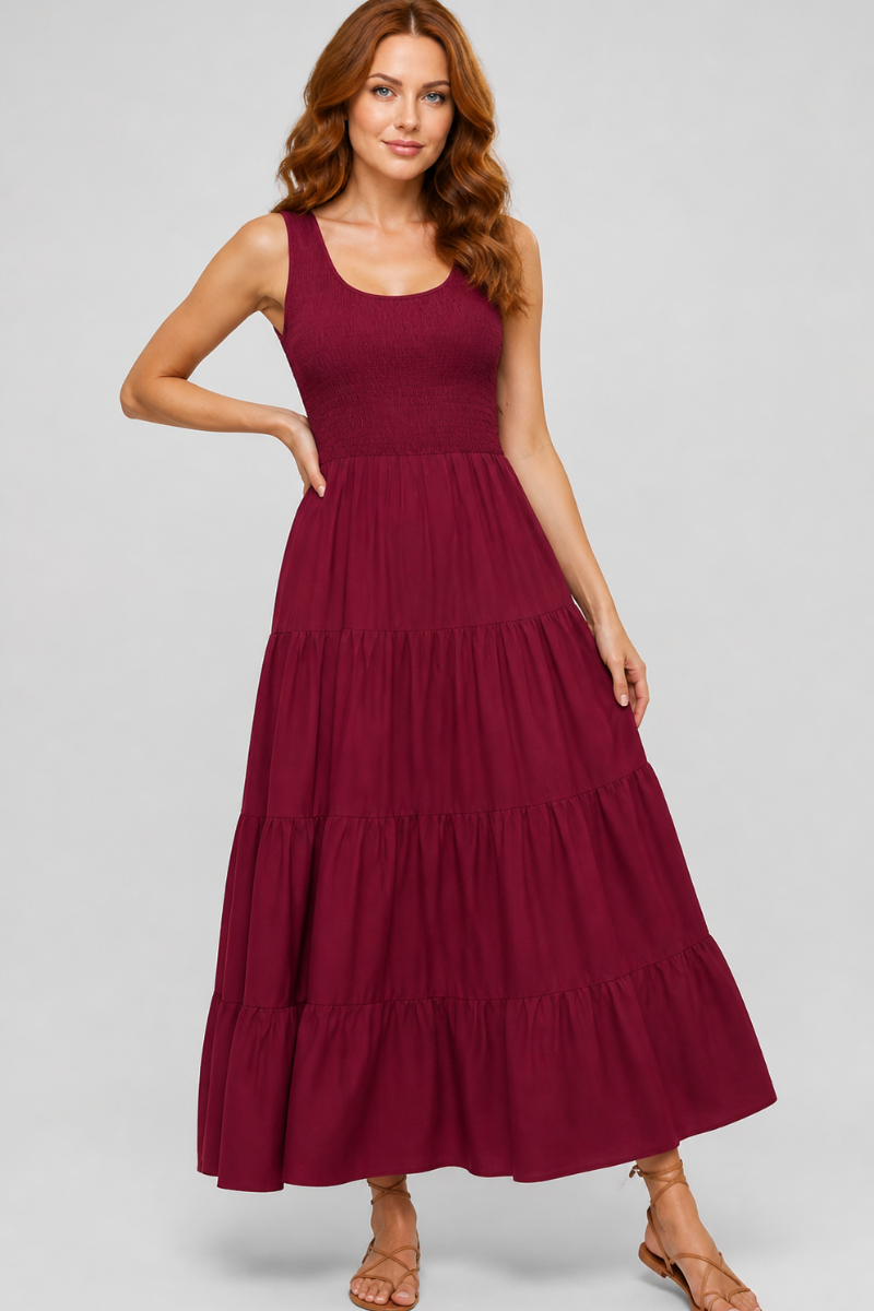 Tiered A-Line Maxi Dress