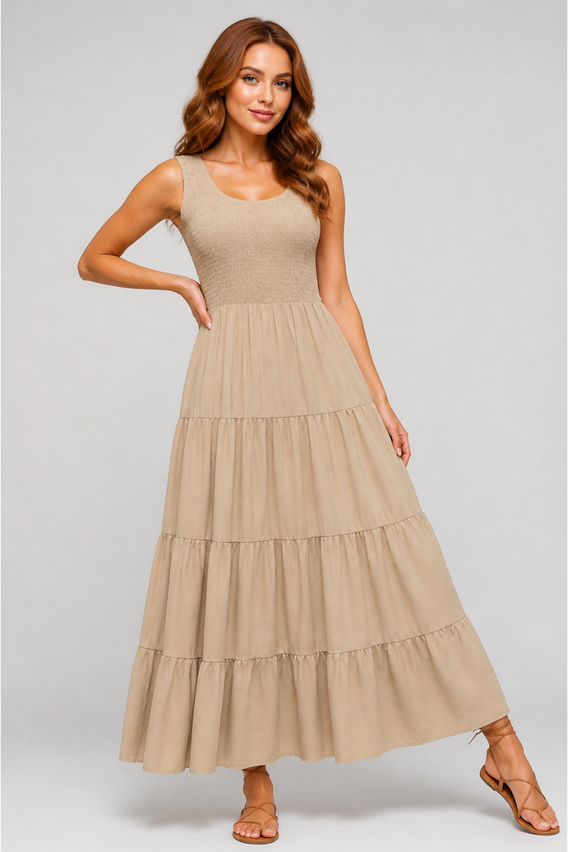 Tiered A-Line Maxi Dress