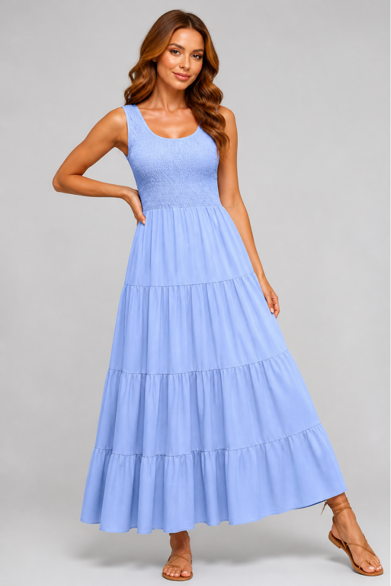 Tiered A-Line Maxi Dress