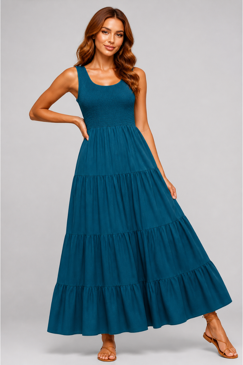 Tiered A-Line Maxi Dress