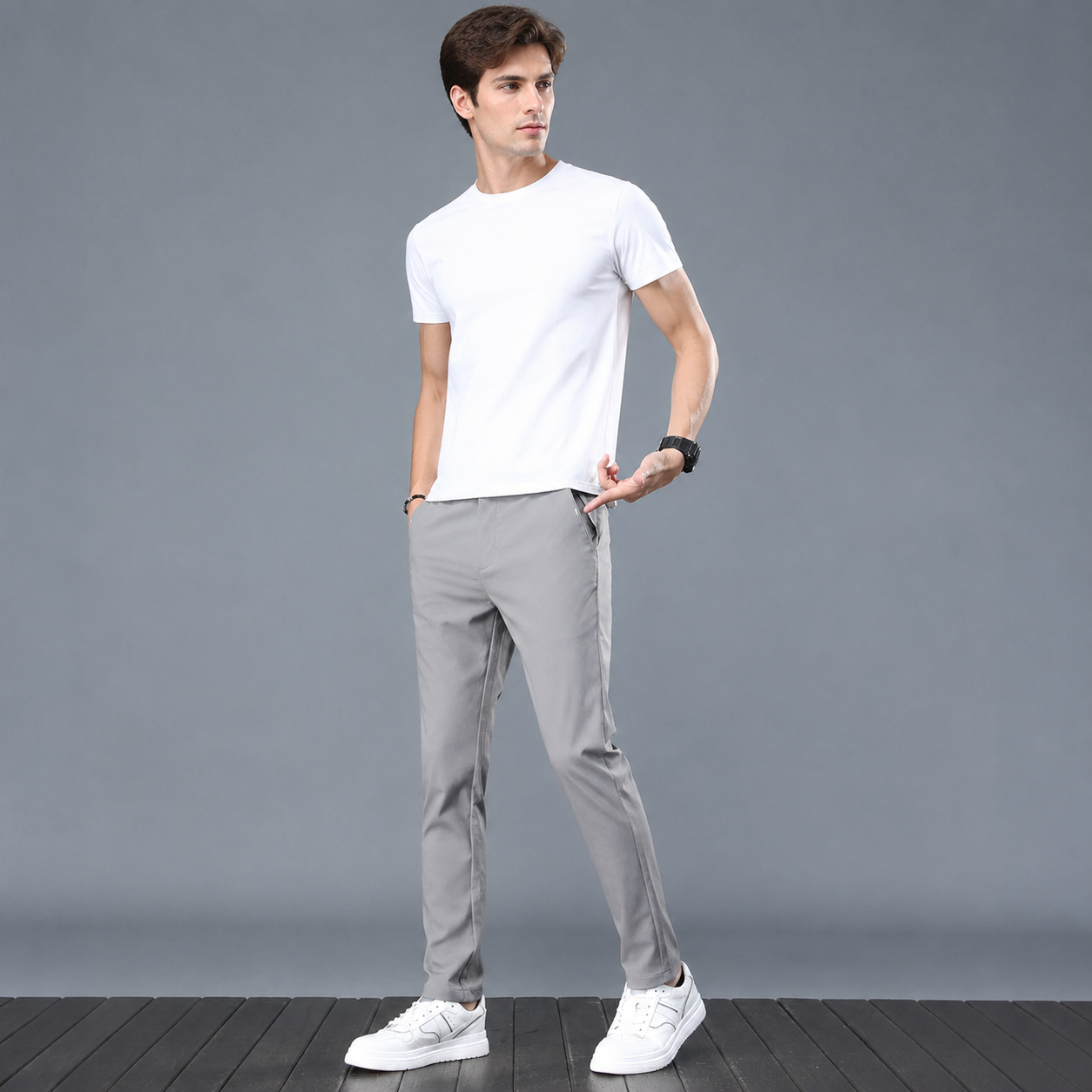 Slim Stretch Casual Trousers