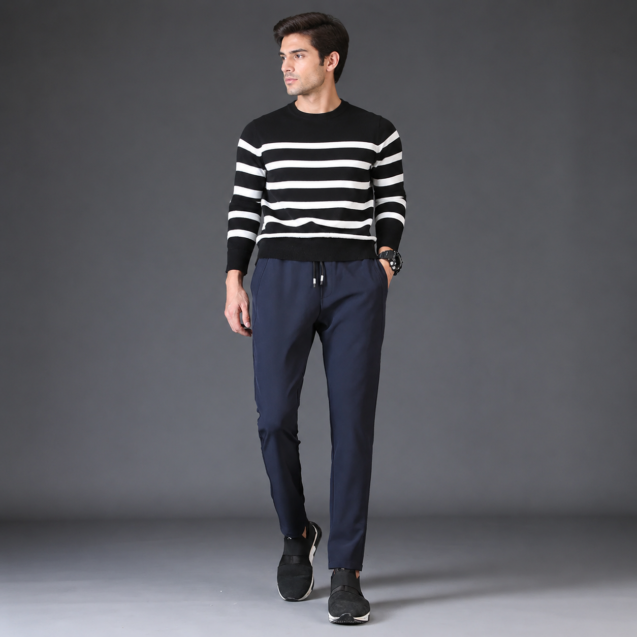 Knitted Tapered Sweat Pants