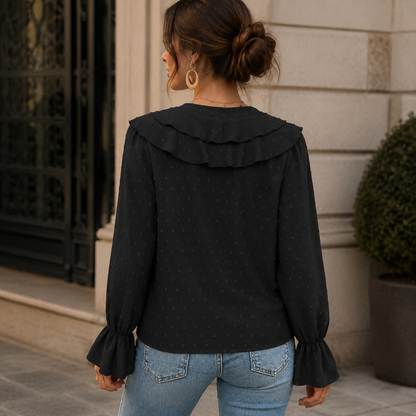 Dot Ruffle Blouse