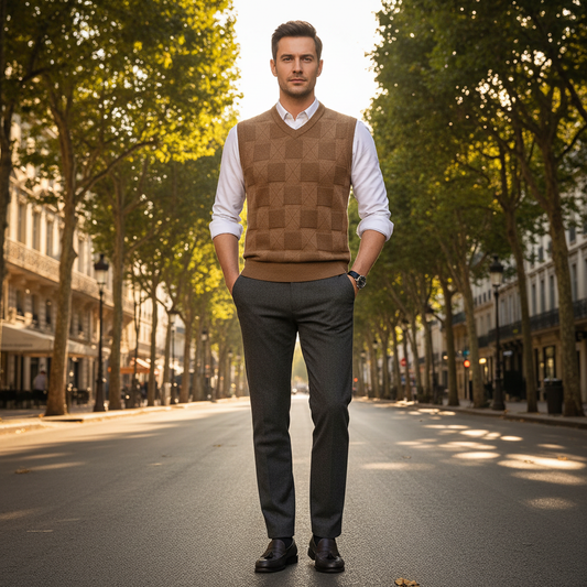 Relaxed Quilted Vest — Khaki volledig vierkant